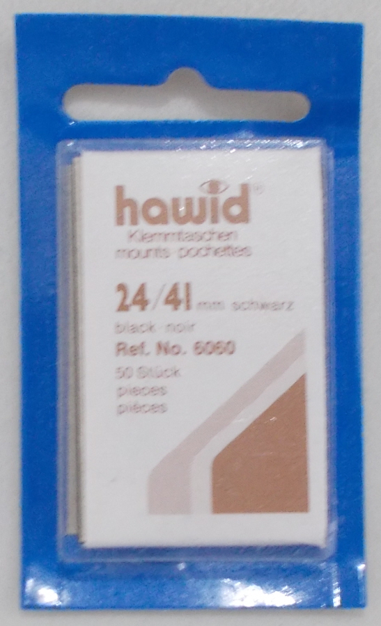 (image for) Hawid Stamp Mounts - Black 24mm x 41mm